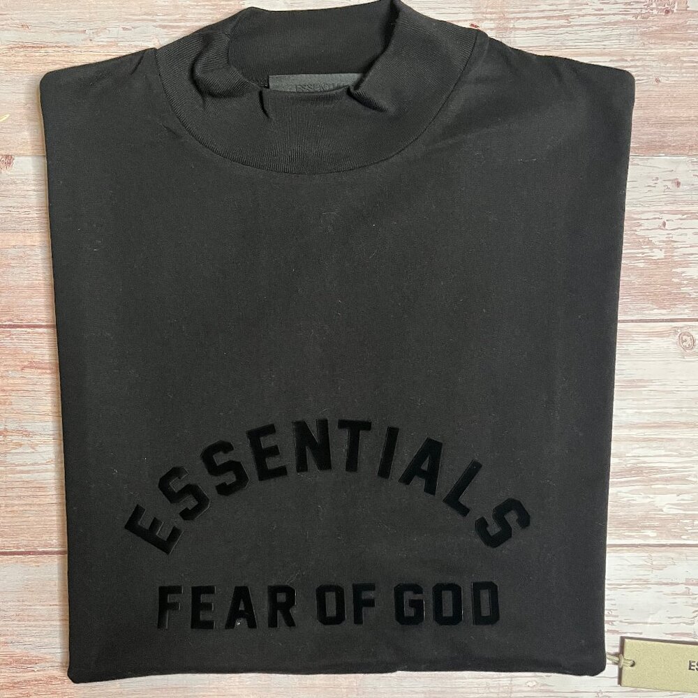 ESSENTIALS FOG JET BLACK [Drop Shoulder] TEE | SIZE S | 1 SIZE OVERSIZED | NWT